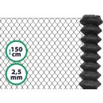 Pletivo poplastované výška 150 cm bez ND (2,5 mm; 50x50 mm; PVC; antracit) – Zboží Mobilmania