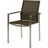 Zahradní židle a křeslo Barlow Tyrie Nerezové stohovatelné jídelní křeslo Mercury, 56 x 57 x 90 cm, rám nerez, výplet textilen charcoal, područky hliník graphite