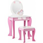 Costway Dětský toaletní stolek se zásuvkou a zrcadlem růžový – Zboží Mobilmania