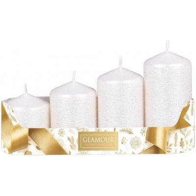 Sada adventních svíček, stupňovité TAURUS bílá 5 x 6/7,5/9/10,5 cm, 4 ks – Hledejceny.cz