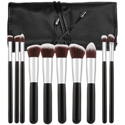 Mimo Makeup Brush Set Kabuki Black 10 ks sada štětců – Zboží Dáma