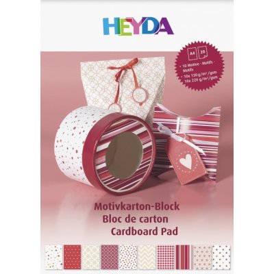 Heyda blok barevných papírů A4 červený mix 20 listů – Zboží Dáma