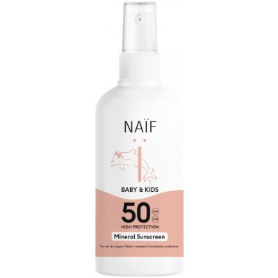 NAIF ochranný sprej na opalování SPF50 pro děti a miminka verze 2.0 175 ml – Zboží Dáma
