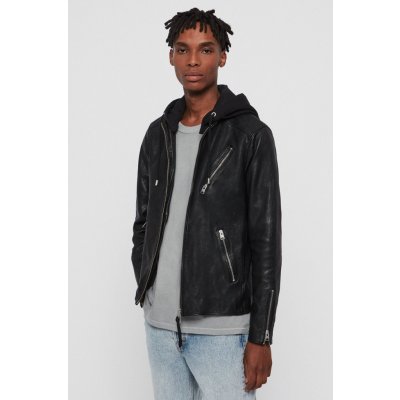 AllSaints kožená bunda Harwood Jacket – Zboží Mobilmania