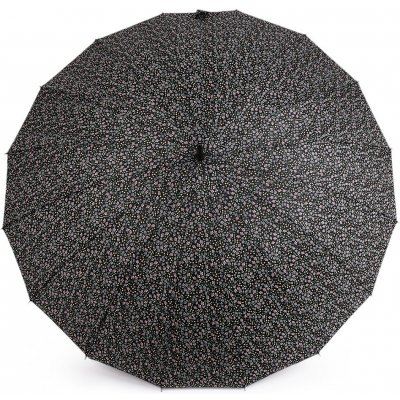Dámský vystřelovací deštník s puntíky černý – Zboží Mobilmania