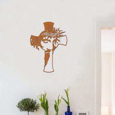 dřevo života Dřevěný kříž s ježíšem na zeď Rozměry (cm): 40x54, Barevný vzor: Třešeň