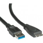 Roline 11.02.8873 USB 3.0 SuperSpeed kabel USB3.0 A(M)-microUSB3.0 B(M), 0,8m, černý – Zbozi.Blesk.cz