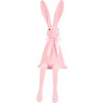 Zajíc s mašlí - sedící figurka, semiš, barva světle růžová Autronic VEK210 PINK-LT Plast – Hledejceny.cz