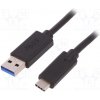 usb kabel Qoltec 50500 USB 3.0,USB 3.1, USB A vidlice, USB C vidlice, 1m