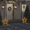 Vánoční osvětlení DKD HOME DECOR Poinsettia se zemními trny a 80 LED diodami 60 cm