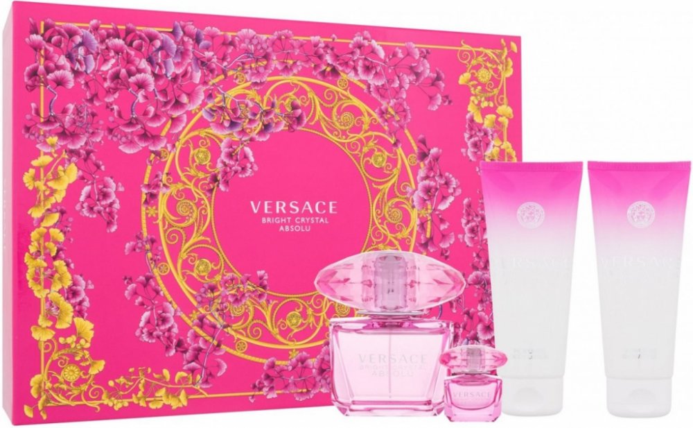 Versace Versace Bright Crystal Absolu EDP 90 ml + sprchový gel 100 ml + EDP  5 ml + tělové mléko 100 ml dárková sada | Srovnanicen.cz