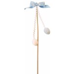 Pomlázka dekorační s mašlí a vajíčky světle modrá 21 cm – Sleviste.cz