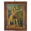 Obraz Sanu Babu Starý obraz v teakovém rámu, Šiva, 37x2x49cm