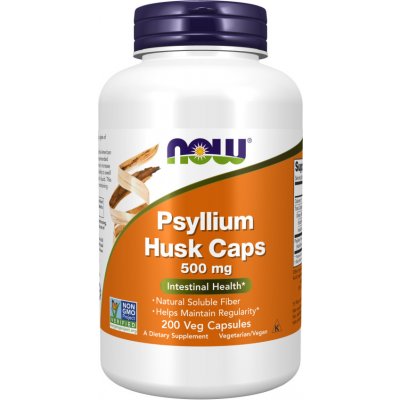 Now Foods Psyllium Husk 500 mg 200 rostlinných kapslí