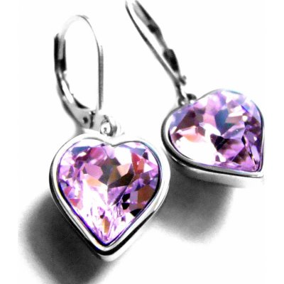 Steel Jewelry náušnice růžové srdce z chirurgické oceli NS151113 – Zboží Mobilmania