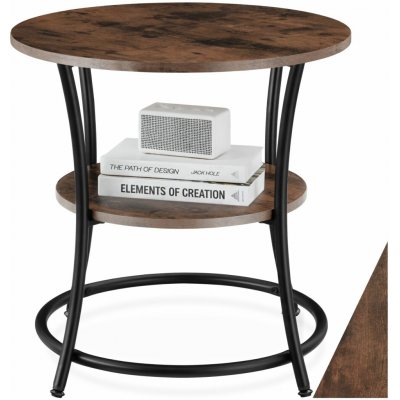 tectake 404445 odkládací stolek saint louis 55x56cm - industrial tmavé dřevo – Hledejceny.cz