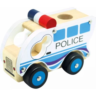 Bino Dřevěné auto Policie modrá – Zboží Mobilmania