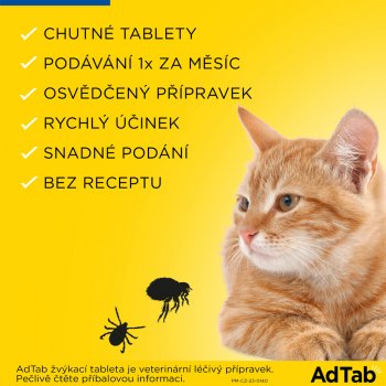 AdTab 48 mg žvýkací tablety pro kočky 2-8 kg 1 tbl