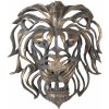 Obraz Zlatá nástěnná dekorativní hlava lva s patinou - 42*23*46 cm