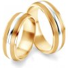 Prsteny Savicki Snubní prsteny dvoubarevné zlato půlkulaté SAVOBR146