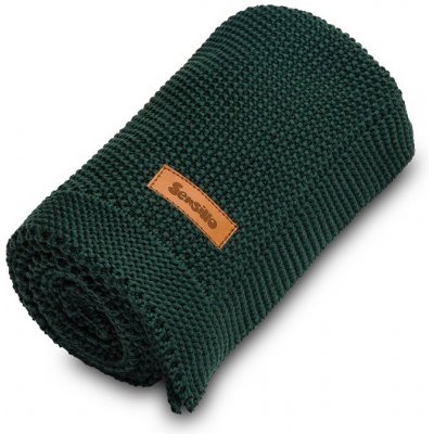 Sensillo Pletená bavlna deka tmavě zelená 100x80 – Zboží Dáma