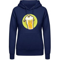 AWDis Hoodie mikina Design Smrtka v pivní sklenici Oxfordská modrá