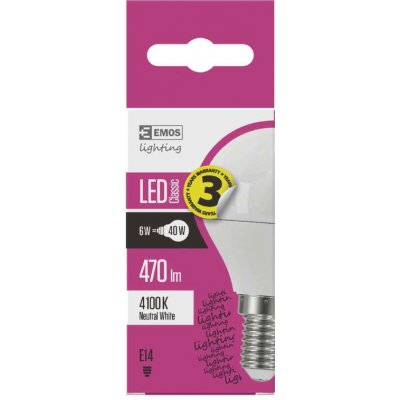 Emos Lighting ZQ1221 LED žárovka Classic Mini Globe 6W E14 neutrální bílá – Hledejceny.cz