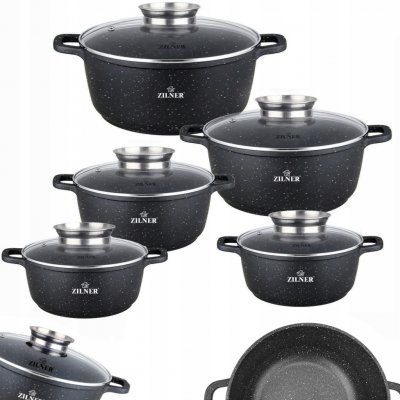 Zilner Sada titanových hrnců ZL 7055A MRAMOR INDUKCE 10 ks – Zboží Dáma