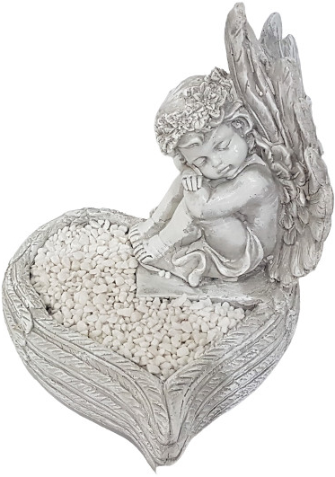 Kameninový Dekorační květináč srdce s andělem a kamínky 23cm x 23cm x 30cm  od 591 Kč - Heureka.cz