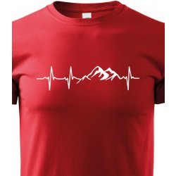 dětské turistické tričko Tep hory, červená