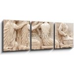 Obraz 3D třídílný - 150 x 50 cm - Ancient Greek Temple Frieze detail, Delhpi, Greece Starověký řecký chrám Detail fríze, Delhpi, Řecko – Hledejceny.cz