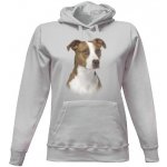 Dámská mikina s kapucí s potiskem Americký pitbull teriér dámské Šedá melír – Hledejceny.cz