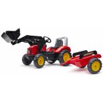 FALK Šlapací traktor Supercharger s nakladačem a vlečkou červený – Sleviste.cz