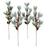 Větev borovice s jinovatkou 70 cm, set 4 ks – Zboží Dáma