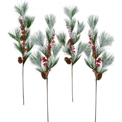 Větev borovice s jinovatkou 70 cm, set 4 ks – Zboží Dáma