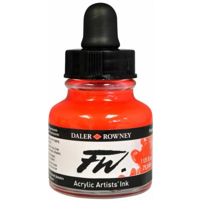 Daler Rowney akrylová tuš 29,5 ml fluo red – Zbozi.Blesk.cz