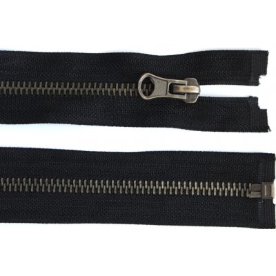 Prima-obchod Staromosazný zip tmavy No 6 délka 60 cm bundový, barva Černý / staromosaz tmavá – Hledejceny.cz