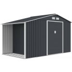 Store Boss Skagen s kůlnou na dřevo 3,4 x 1,9 m antracitový – Hledejceny.cz