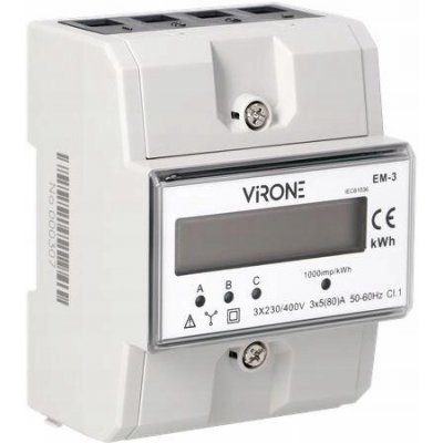 Orno Virone elektroměr EM-3 3fázový 80A bez MID, montáž na DIN lištu – Hledejceny.cz