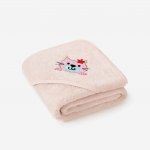 Goldea froté osuška s kapucí kočička na světle růžové 100 x 100 cm – Sleviste.cz