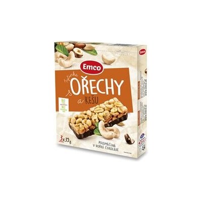 Emco ořechové tyčinky Ořechy a kešu 3 x 35 g – Zboží Dáma