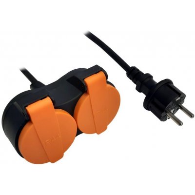 Vedení 2 zásuvky H05RR-F IP44, 1 m – Hledejceny.cz