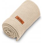 Sensillo Pletená bavlna deka béžová 100x80 – Zboží Mobilmania