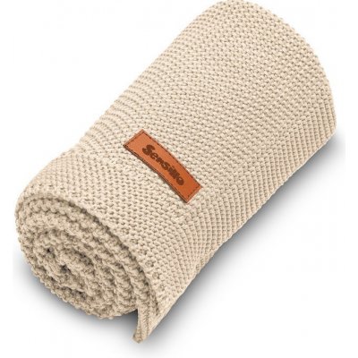 Sensillo Pletená bavlna deka béžová 100x80 – Zboží Mobilmania