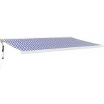 Greatstore Zatahovací markýza modrá a bílá 5 x 3 m textil a hliník – HobbyKompas.cz