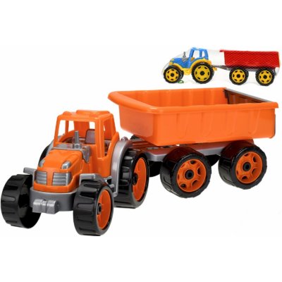 Teddies Traktor s vlekem plast 53cm na volný chod