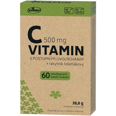 Vitar Origin Vitamin C 500 mg s postupným uvolňováním 60 kapslí – Hledejceny.cz