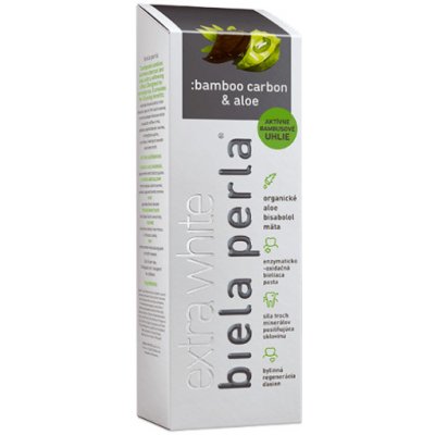 Biela perla Černá bělící s aktivním bambusovým uhlím a aloe Bamboo carbon & aloe 75 ml – Hledejceny.cz