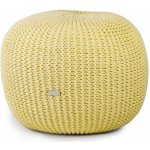 Justin Design Pletený puf velký vanilkový – Zboží Dáma