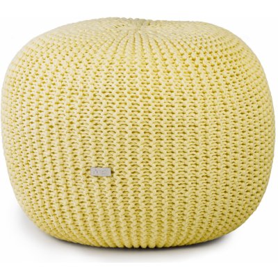 Justin Design Pletený puf velký vanilkový – Zboží Dáma
